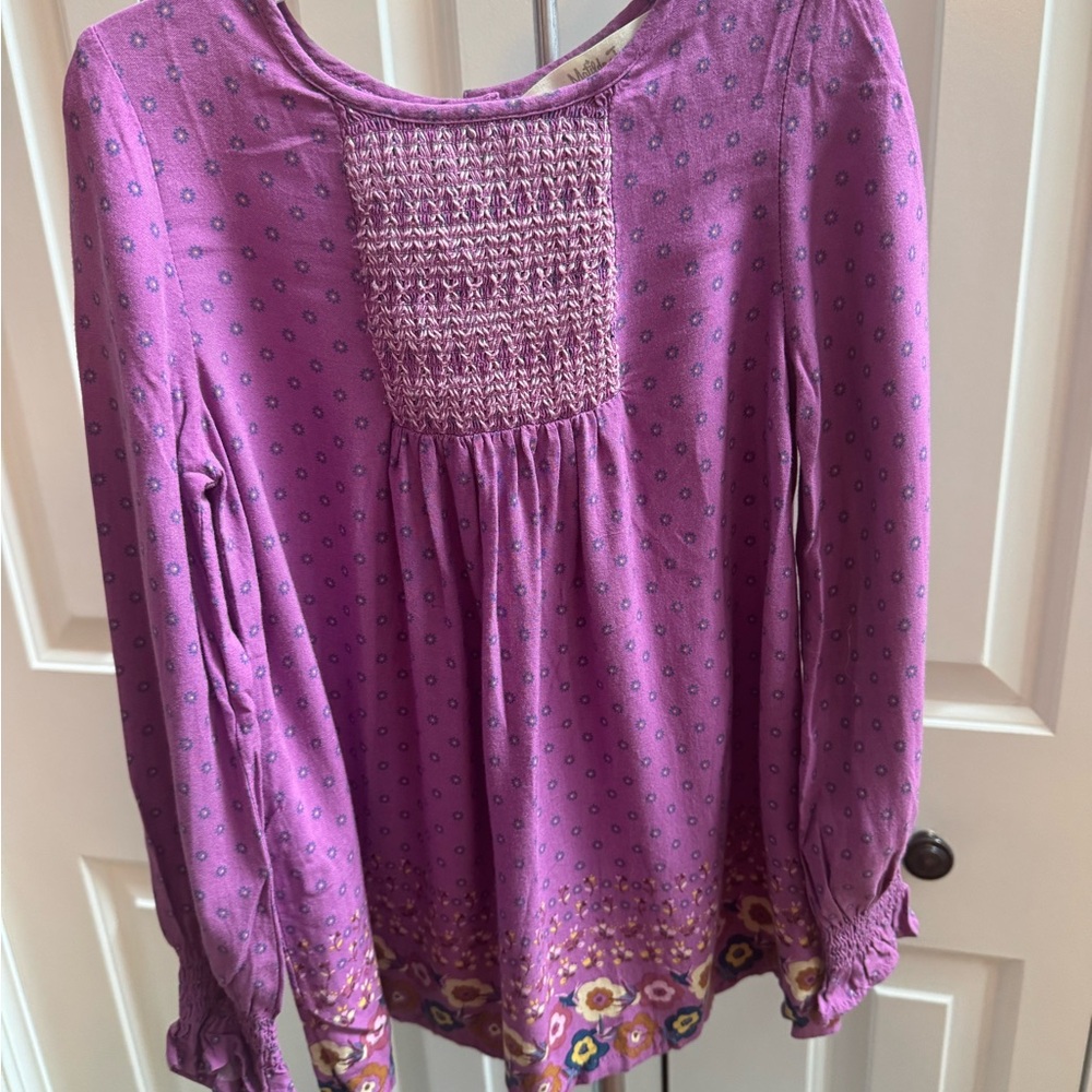 Matilda Jane Purple Blouse with Floral Accents. Like new. Never in dryer. No pet